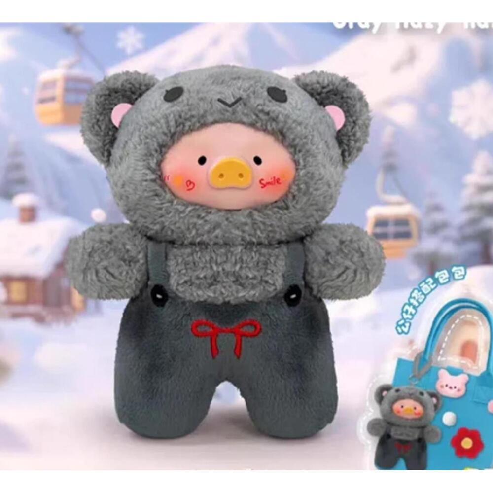 Rainbow Pig Plush Pendant With Tote Bag Series Blind Box - Blue and Gray